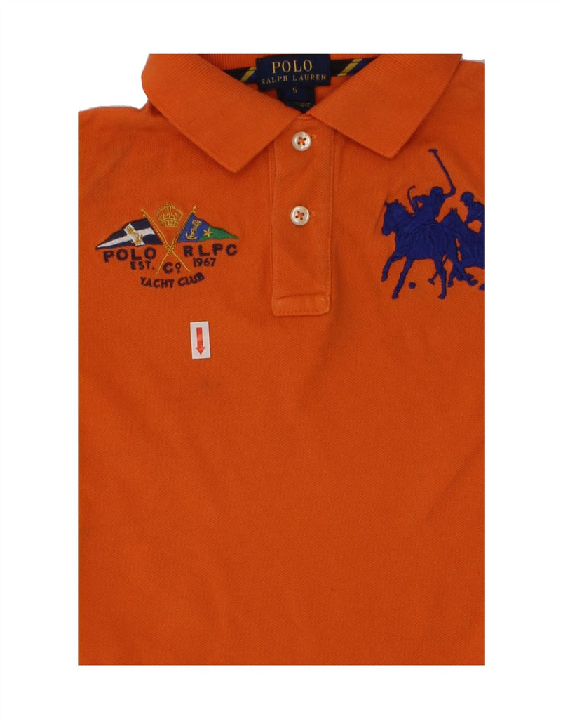 POLO RALPH LAUREN Boys Graphic Polo Shirt 4-5 Years Orange Cotton | Vintage Polo Ralph Lauren | Thrift | Second-Hand Polo Ralph Lauren | Used Clothing | Messina Hembry 