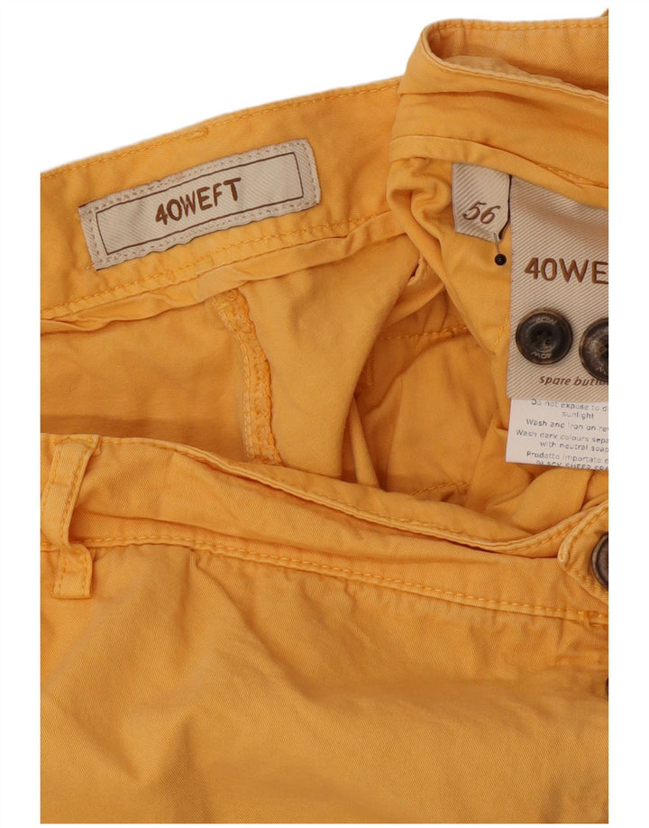 40Weft Mens Cargo Shorts IT 56 3XL W40  Yellow Cotton
