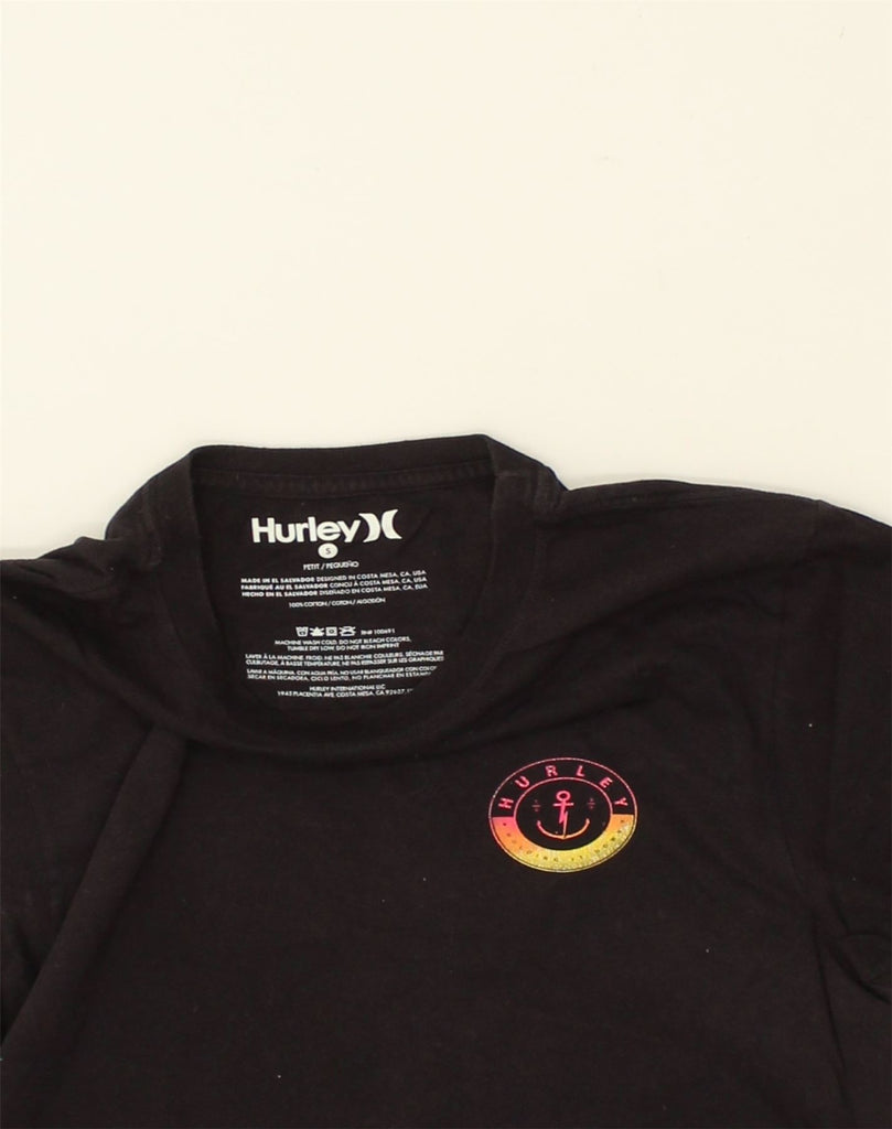 HURLEY Mens Graphic T-Shirt Top Small Black Cotton | Vintage Hurley | Thrift | Second-Hand Hurley | Used Clothing | Messina Hembry 