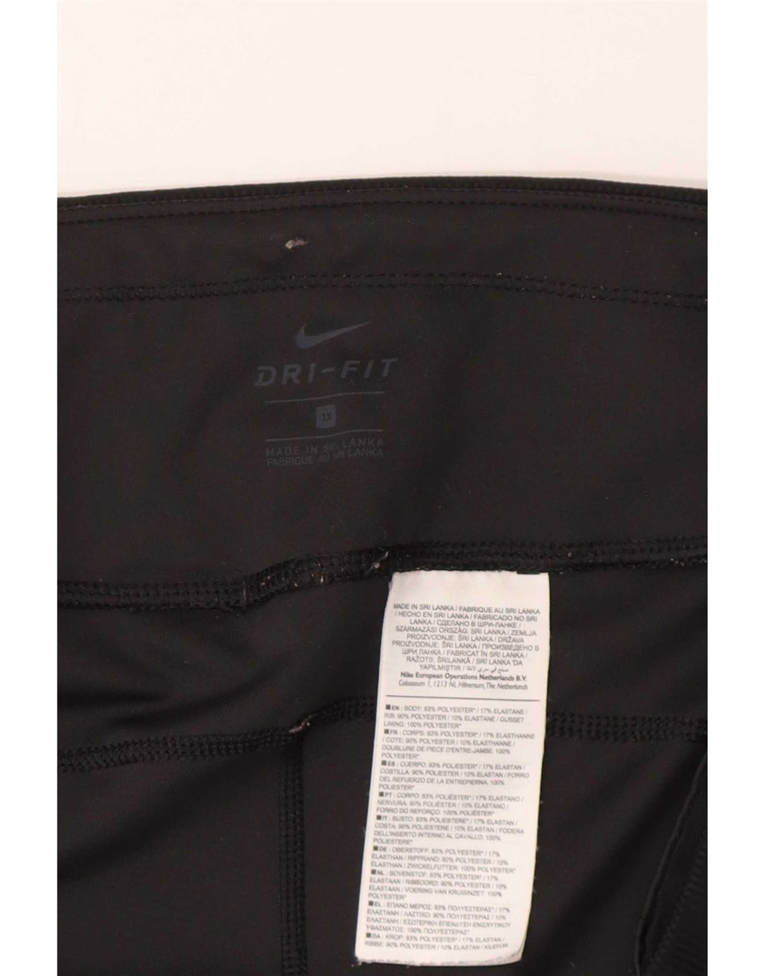Nike Womens Dri Fit Graphic Crop Leggings UK 18 XL Black Polyester