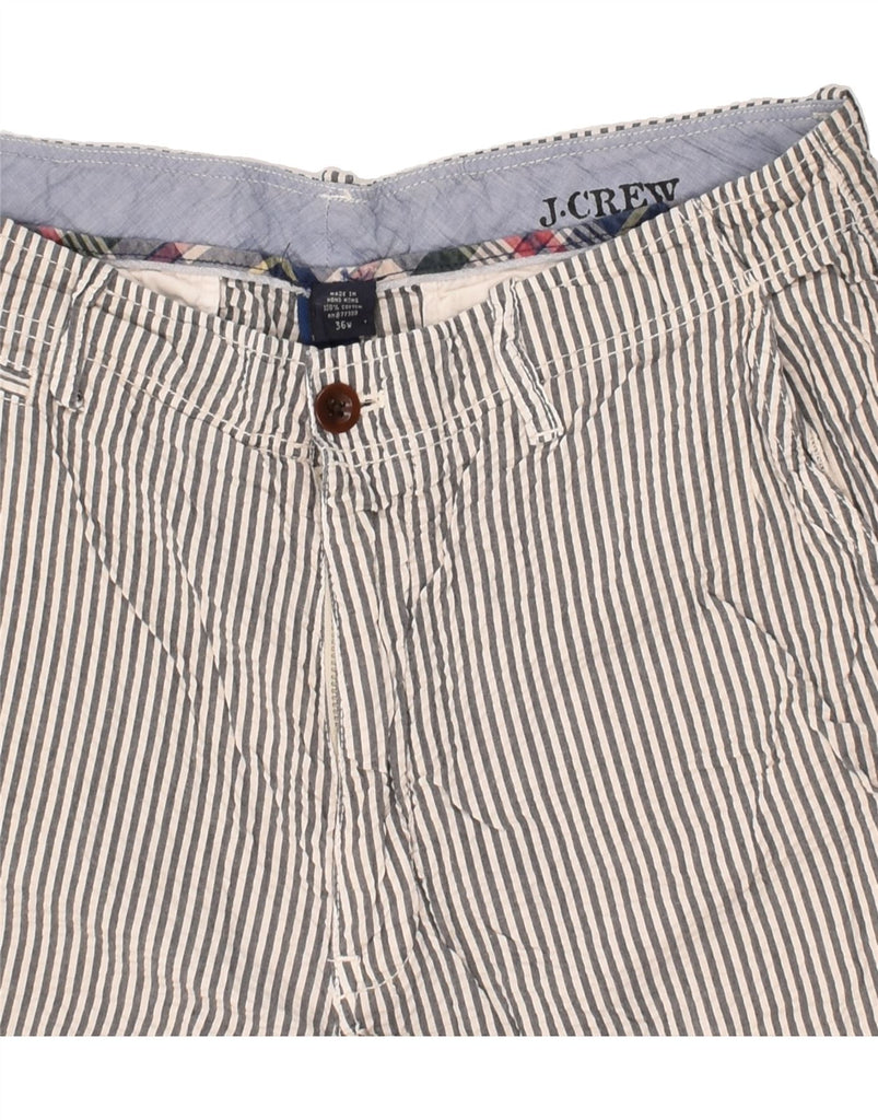 J. CREW Mens Chino Shorts W36 Large Grey Striped Cotton | Vintage J. Crew | Thrift | Second-Hand J. Crew | Used Clothing | Messina Hembry 