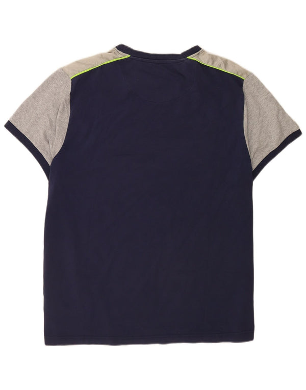 Harmont & Blaine Mens T-Shirt Top 4XL Navy Blue Colourblock Cotton