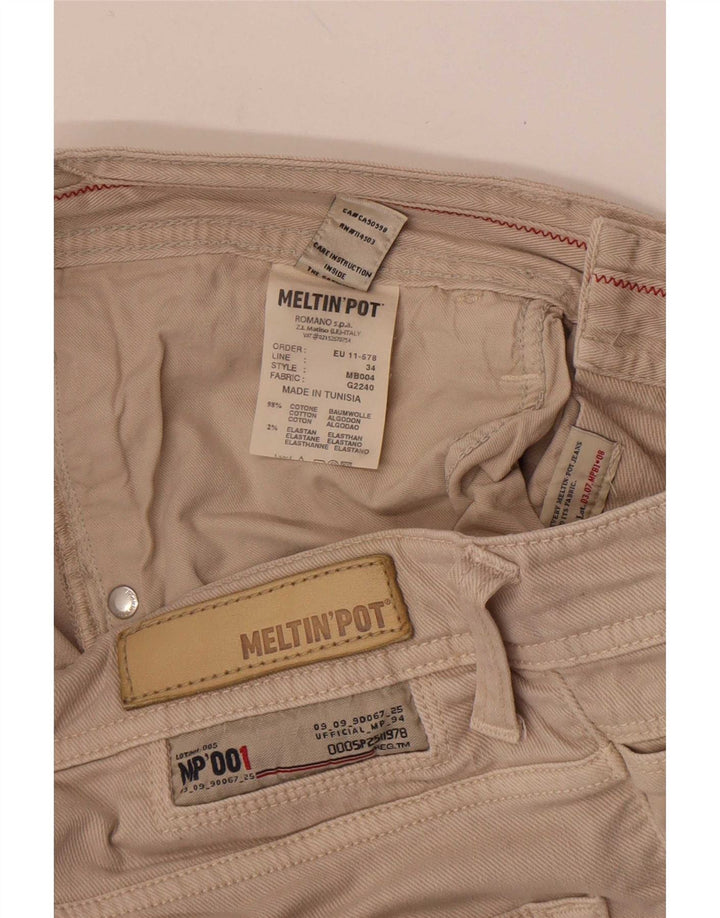 Meltin' Pot Womens Casual Shorts W32 Large Beige Cotton