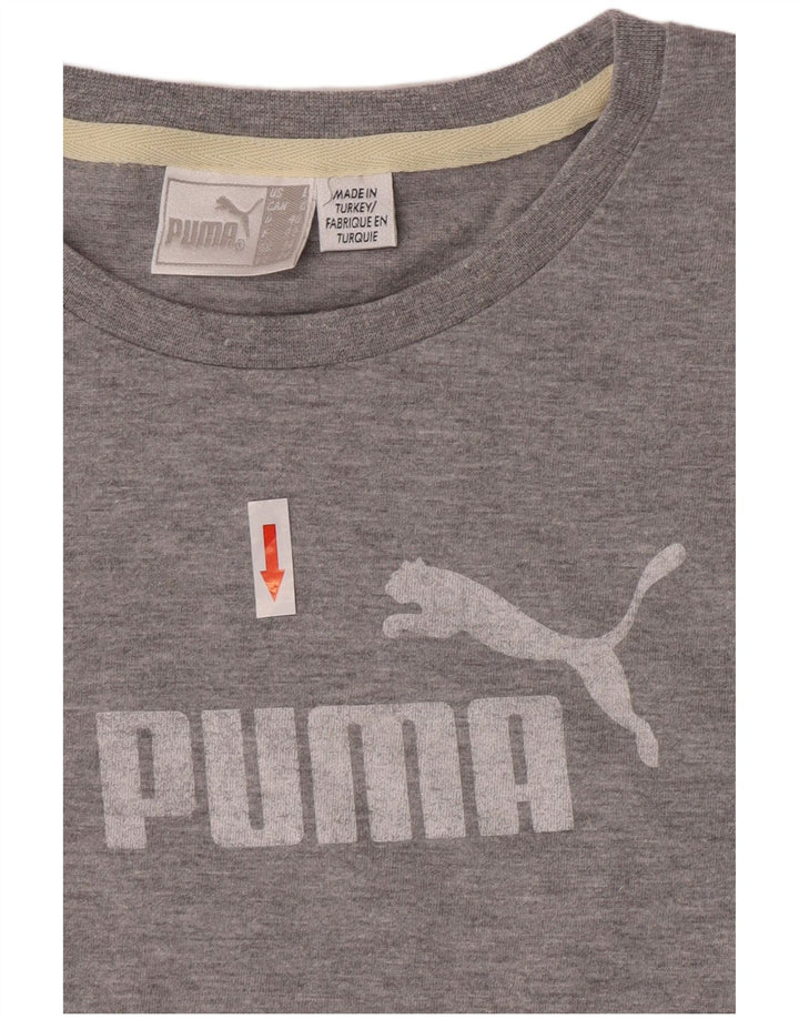 Puma Womens Graphic Top Long Sleeve UK 14 Large Grey
