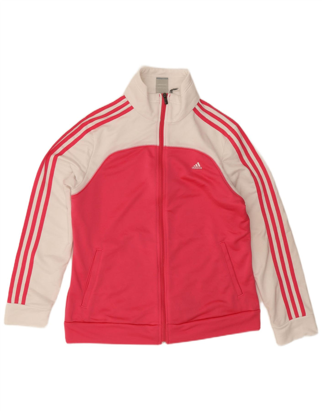 Adidas Womens Tracksuit Top Jacket UK 16/18 Large Pink Colourblock