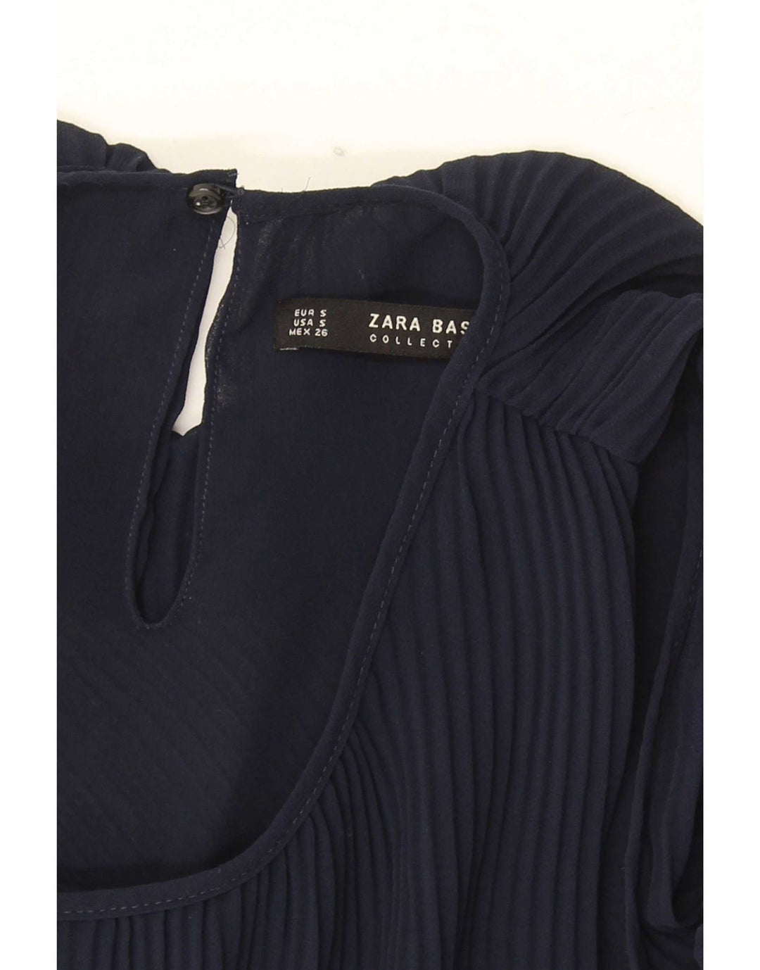 Zara Womens Sleeveless Blouse Top UK 10 Small Navy Blue