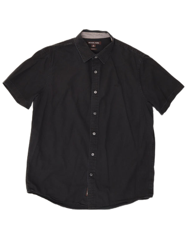 Michael Kors Mens Classic Fit Short Sleeve Shirt Medium Black