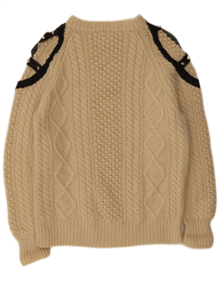 The Ragged Priest Womens Crew Neck Jumper Sweater UK 12 Medium Beige