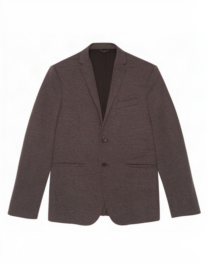 Zara Mens 2 Button Blazer Jacket UK 42 XL Grey Polyester