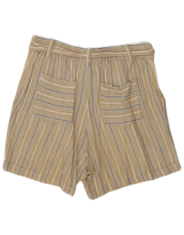 Massimo Dutti Womens High Rise Casual Shorts EU 36 XS W26 Beige Striped