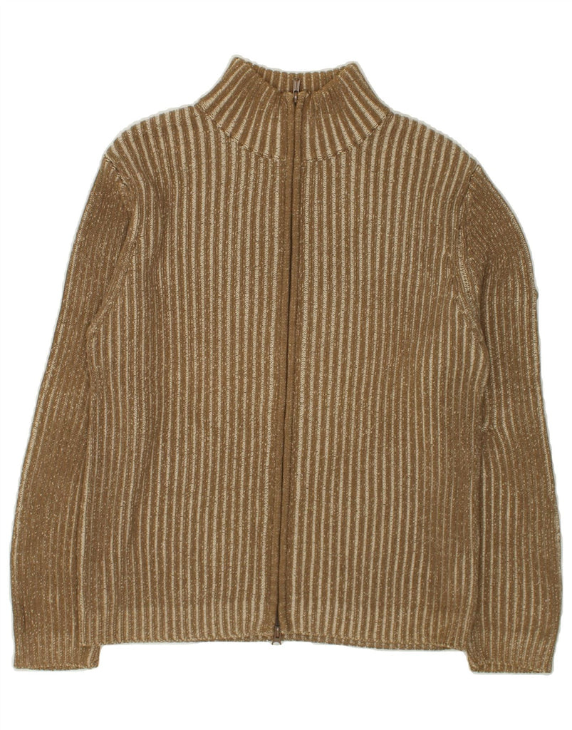 ESPRIT Mens Cardigan Sweater Large Brown Striped Cotton | Vintage Esprit | Thrift | Second-Hand Esprit | Used Clothing | Messina Hembry 