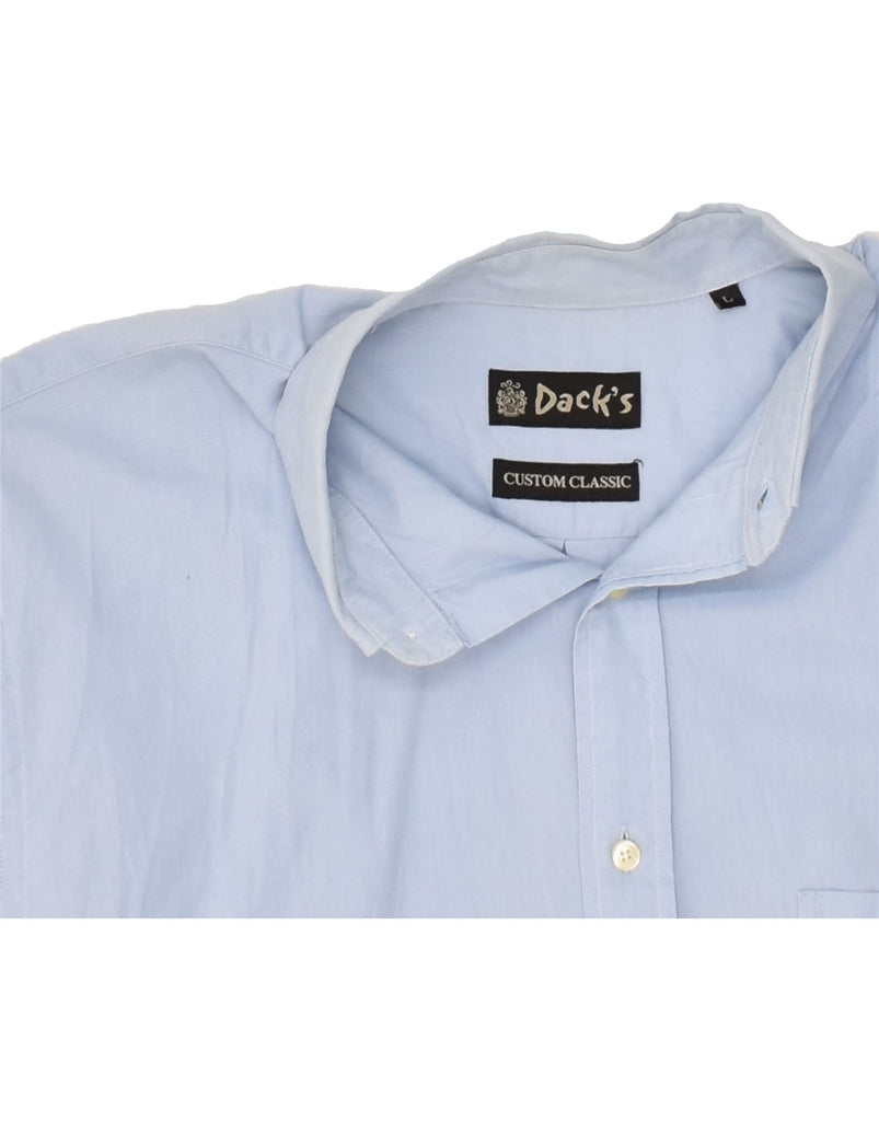 DACK'S Mens Custom Fit Shirt Large Blue | Vintage Dack's | Thrift | Second-Hand Dack's | Used Clothing | Messina Hembry 