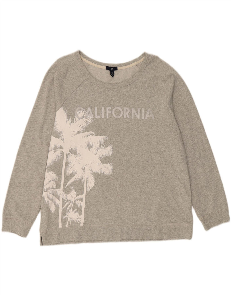 GAP Womens Graphic Sweatshirt Jumper UK 18 XL Grey Cotton Vintage Gap and Second-Hand Gap from Messina Hembry 
