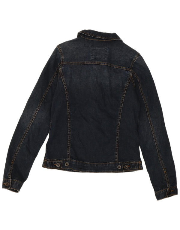 Fat Face Womens Denim Jacket UK 10 Small Navy Blue Cotton