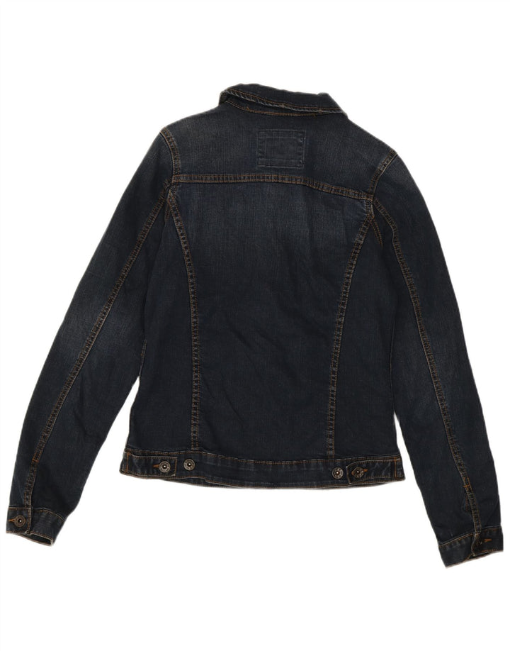 Fat Face Womens Denim Jacket UK 10 Small Navy Blue Cotton