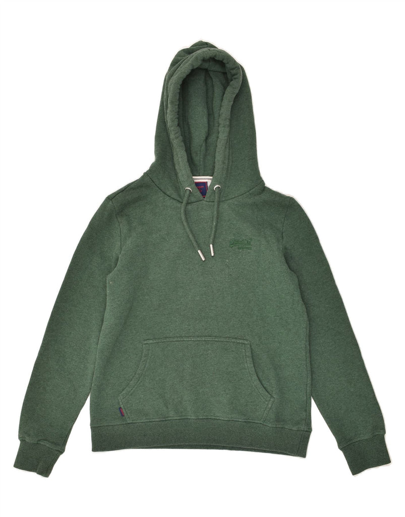 SUPERDRY Womens Hoodie Jumper UK 12 Medium  Green Cotton | Vintage Superdry | Thrift | Second-Hand Superdry | Used Clothing | Messina Hembry 