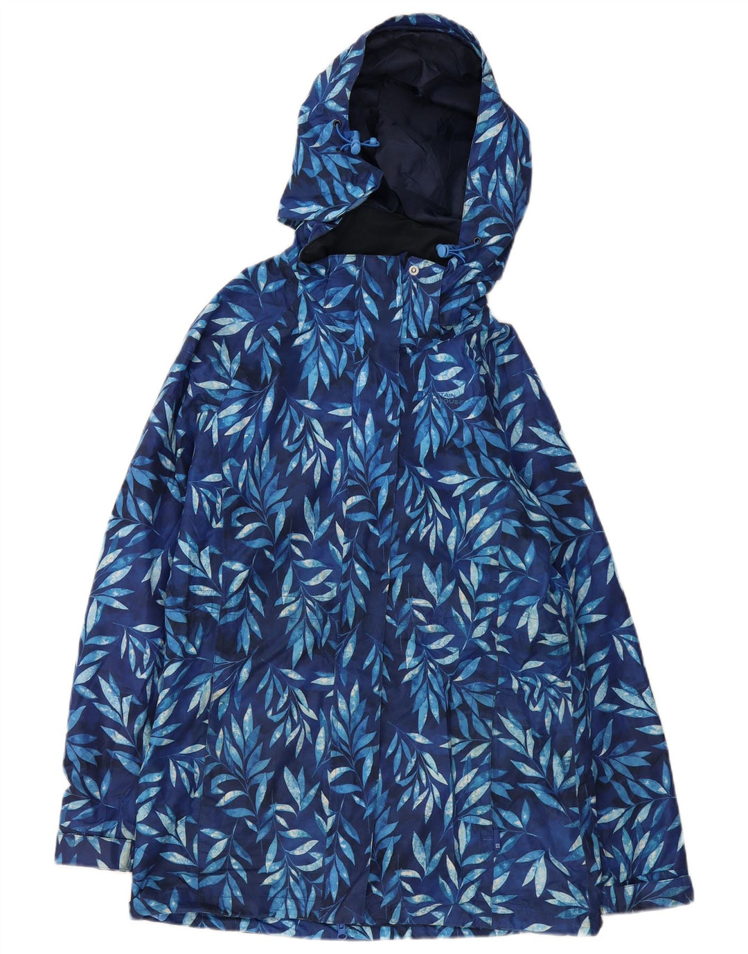 Mountain Warehouse Womens Hooded Raincoat UK 12 Medium Navy Blue Floral
