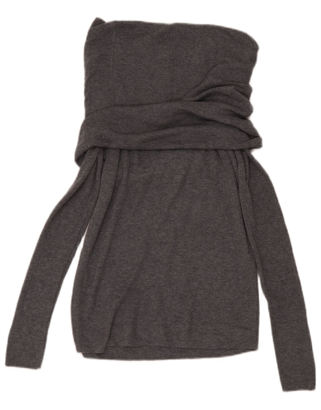 Zara Womens Roll Neck Jumper Sweater UK 14 Large Grey Polyester