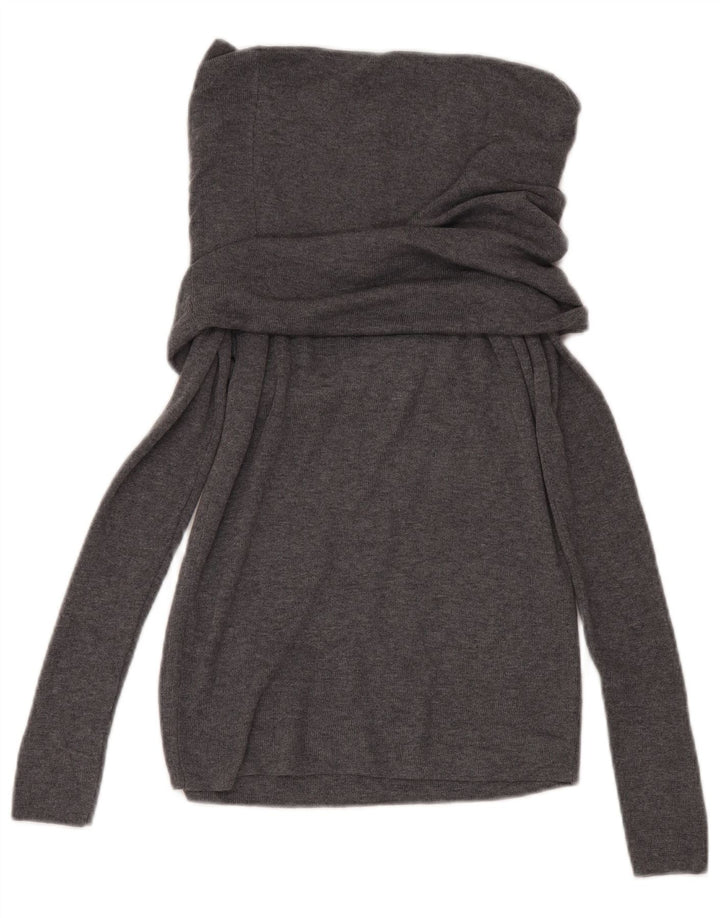 Zara Womens Roll Neck Jumper Sweater UK 14 Large Grey Polyester
