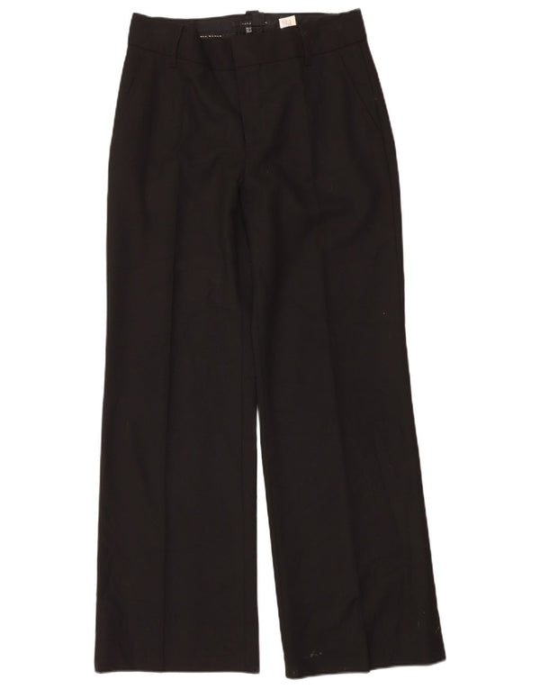 Zara Womens Wide Leg Suit Trousers EU 38 Small W28 L32 Black Polyester