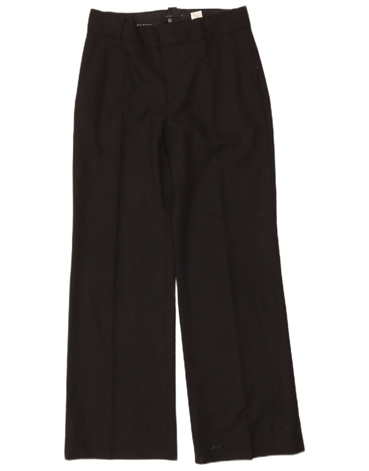 Zara Womens Wide Leg Suit Trousers EU 38 Small W28 L32 Black Polyester