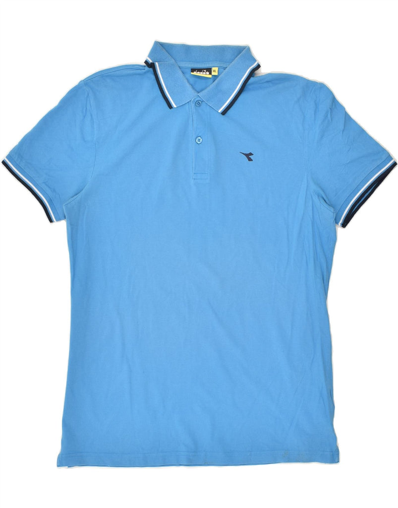 DIADORA Mens Polo Shirt XL Blue Cotton | Vintage Diadora | Thrift | Second-Hand Diadora | Used Clothing | Messina Hembry 