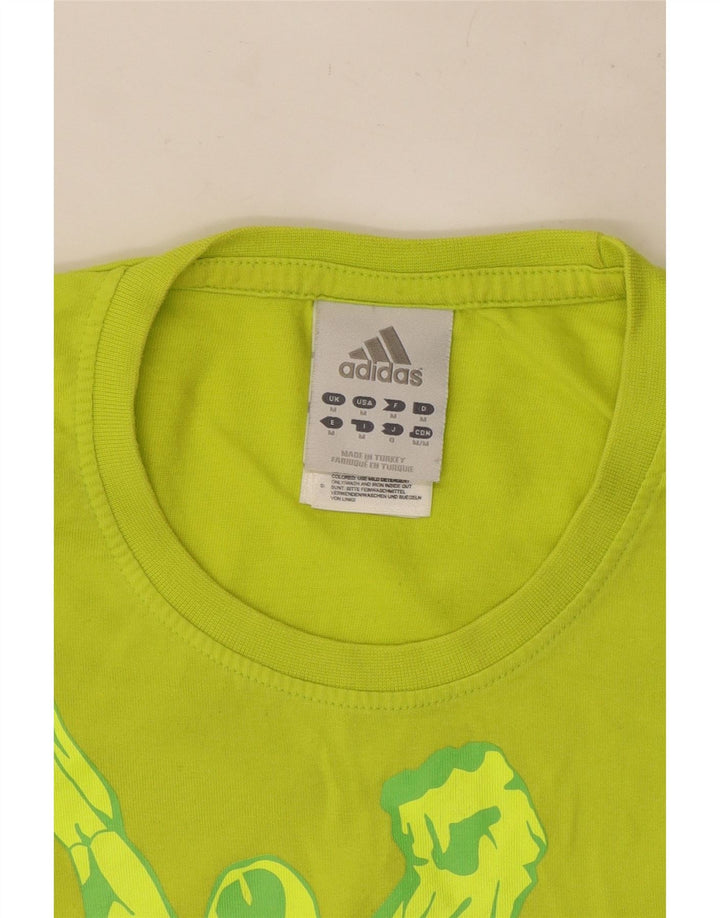 Adidas Mens Graphic T-Shirt Top Medium Green Cotton