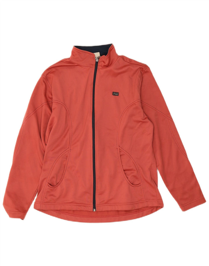 Asics Girls Tracksuit Top Jacket 13-14 Years Pink Polyester