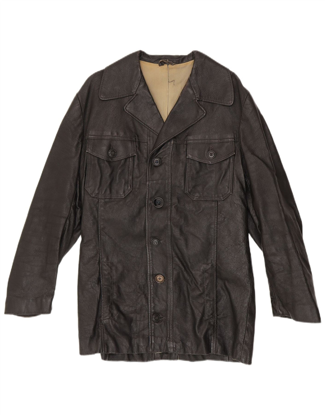 Vintage Mens Leather Jacket UK 38 Medium Black