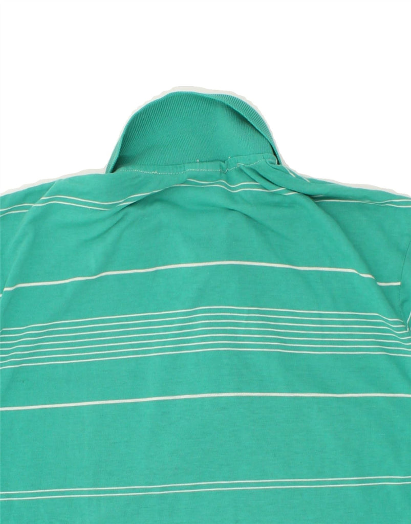 PUMA Mens Polo Shirt Medium Green Striped Cotton Vintage Puma and Second-Hand Puma from Messina Hembry 