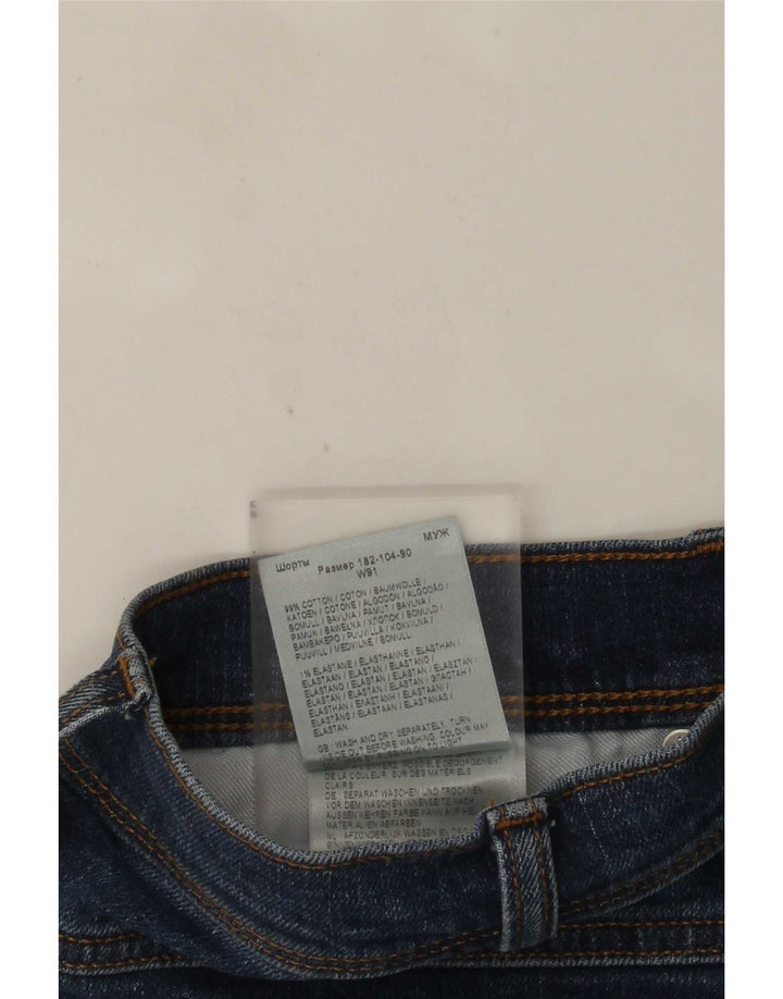 Wrangler Mens Denim Shorts W36 Large Navy Blue Cotton