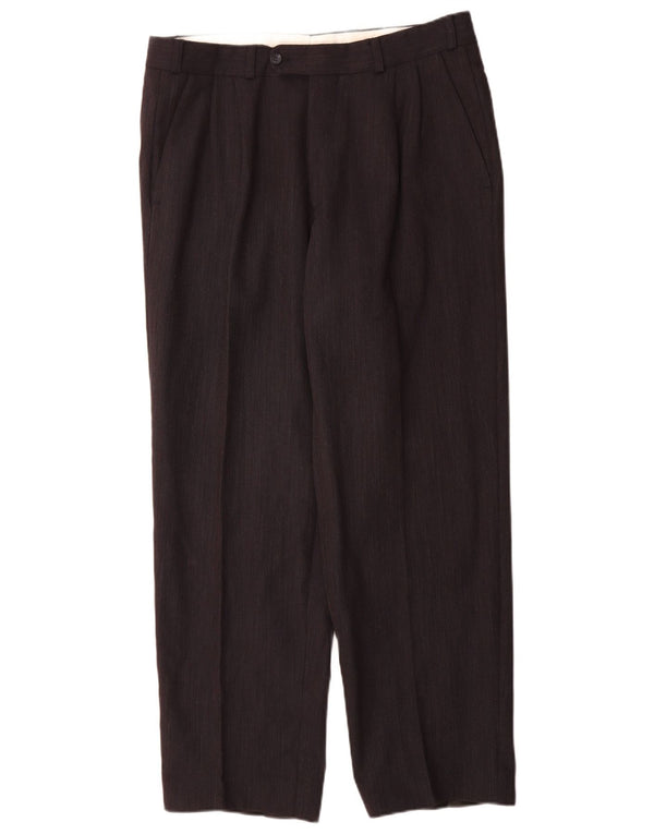 Daniel Hechter Mens Suit Trousers IT 52 XL W36 L31 Navy Blue Pinstripe