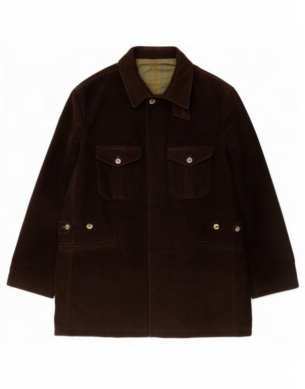 Braddock Mens Corduroy Jacket IT 54 2XL Brown Cotton