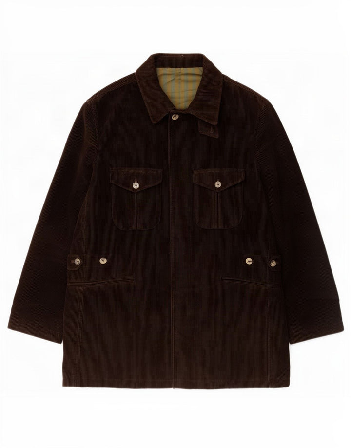 Braddock Mens Corduroy Jacket IT 54 2XL Brown Cotton