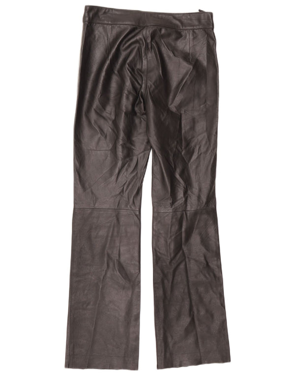Vintage Womens Leather Straight Trousers EU 38 Medium W30 L32 Black