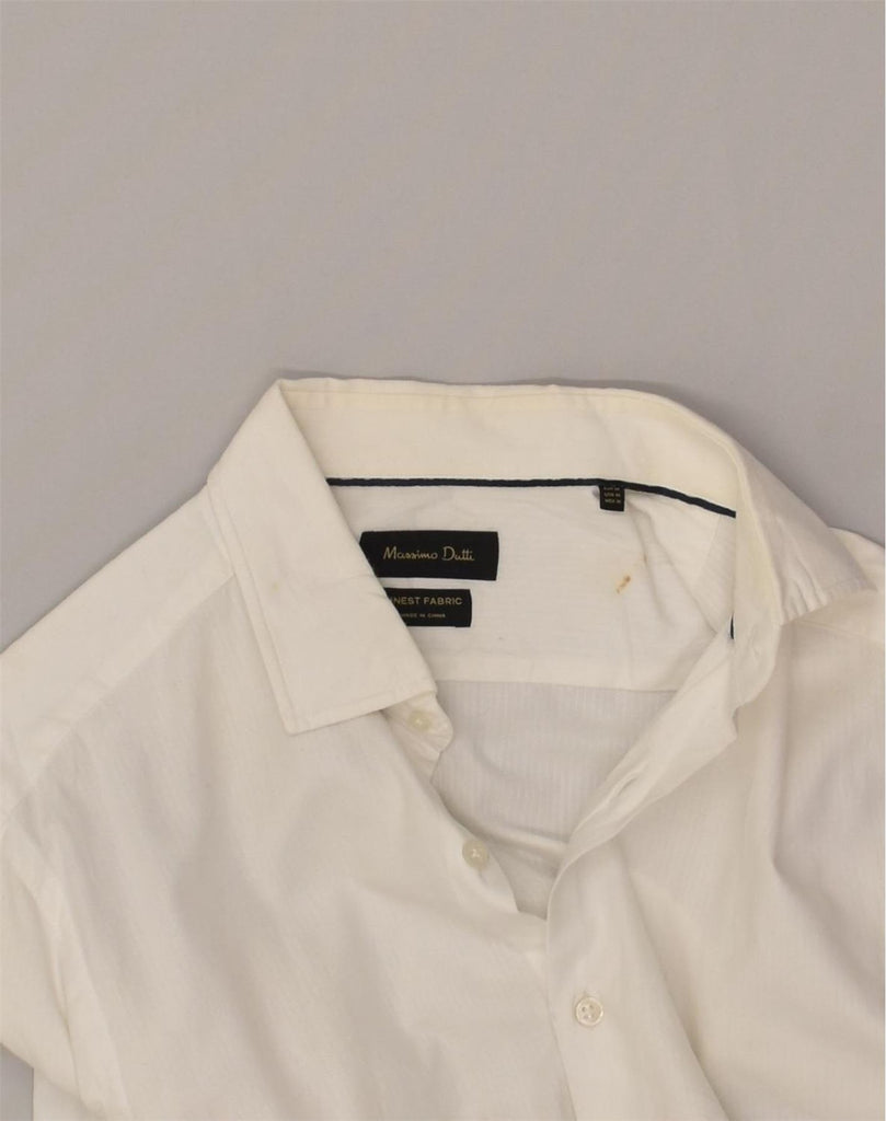 MASSIMO DUTTI Mens Shirt Medium White Cotton | Vintage Massimo Dutti | Thrift | Second-Hand Massimo Dutti | Used Clothing | Messina Hembry 