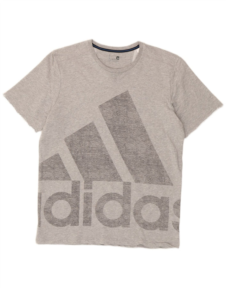 Adidas Mens Graphic T-Shirt Top Large Grey Cotton