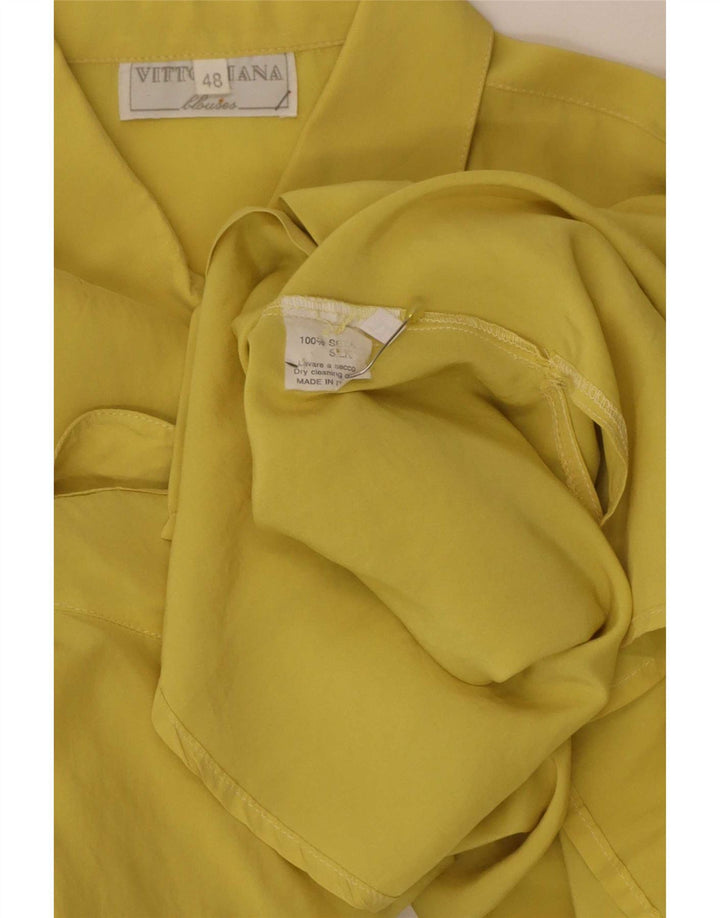Vintage Womens Shirt IT 48 XL Yellow Silk