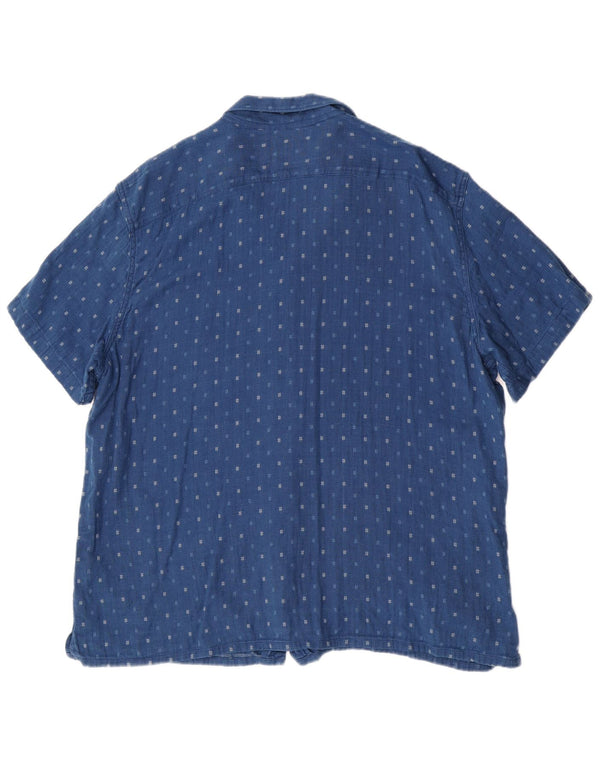 Levi's Mens Relaxed Short Sleeve Shirt XL Blue Spotted Cotton