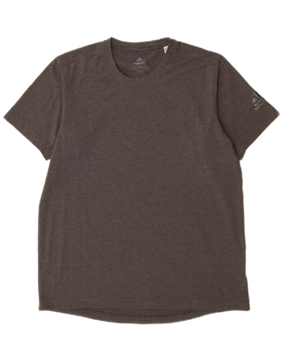 Adidas Mens Climalite T-Shirt Top Large Grey Flecked Polyester