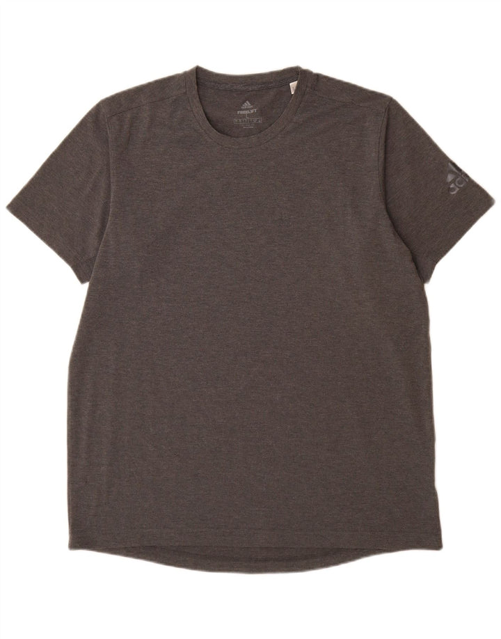 Adidas Mens Climalite T-Shirt Top Large Grey Flecked Polyester