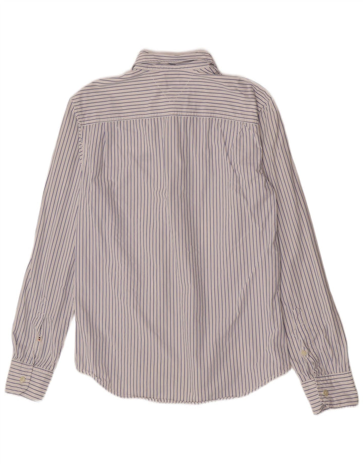 Tommy Hilfiger Mens Regular Fit Shirt Medium Blue Striped Cotton