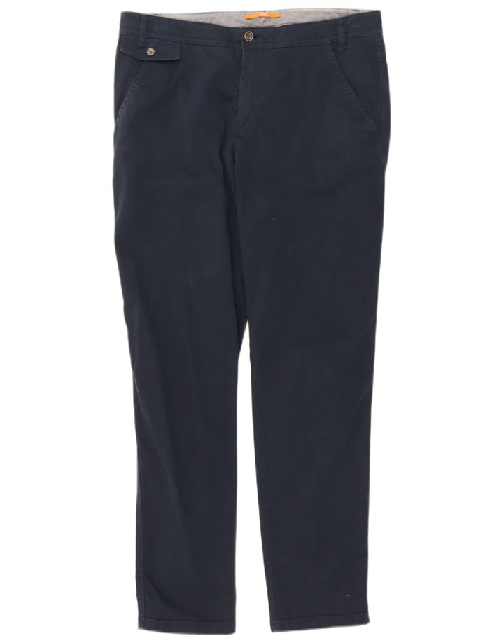 HUGO BOSS Womens Slim Chino Trousers W32 L28 Navy Blue