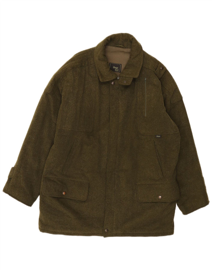 Himalaya Mens De Luxe Overcoat UK 38 Medium Khaki Wool