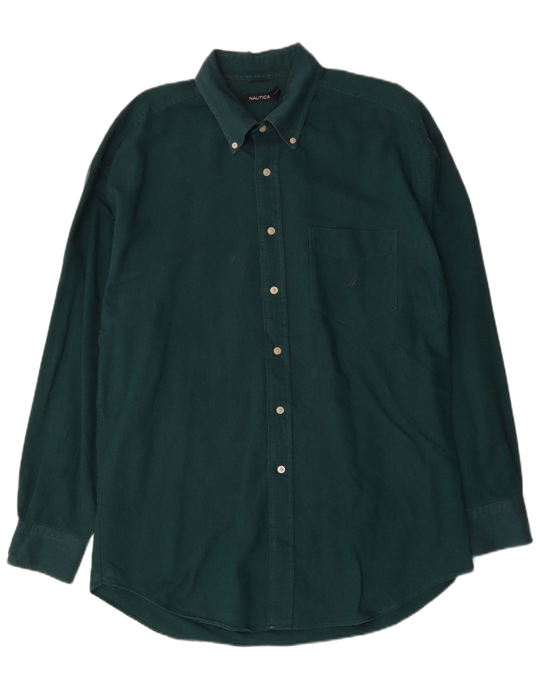 Nautica Mens Shirt XL Green Cotton