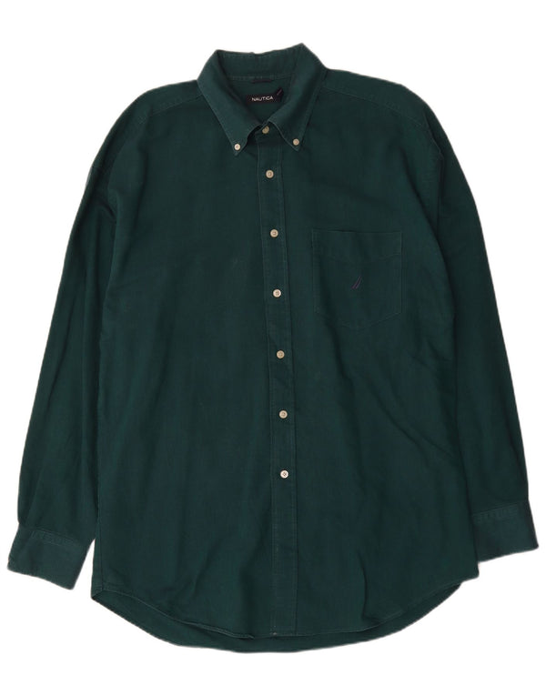 Nautica Mens Shirt XL Green Cotton