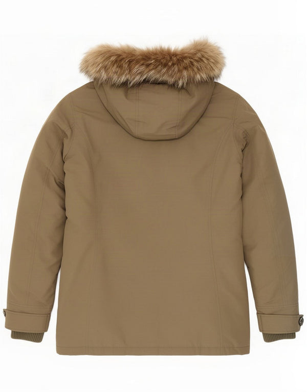 Gas Womens Hooded Padded Parka Jacket UK 14 Medium Khaki