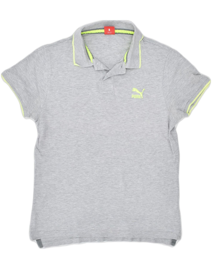 PUMA Mens Polo Shirt Medium Grey Cotton | Vintage | Thrift | Second-Hand | Used Clothing | Messina Hembry 