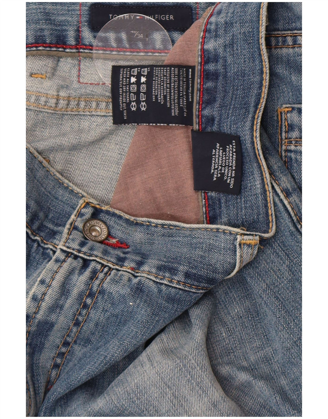 Tommy Hilfiger Mens Straight Jeans W40 L31 Blue Cotton