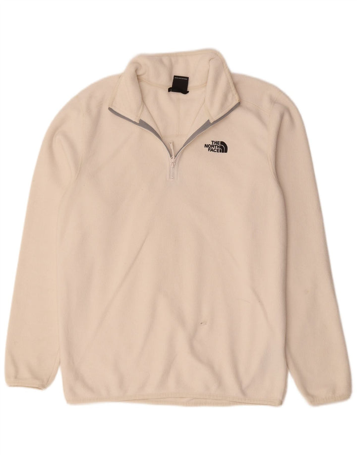 The North Face Mens Zip Neck Fleece Jumper Medium White Polyester